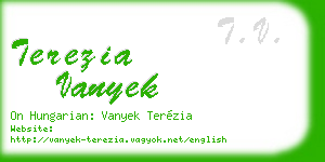 terezia vanyek business card